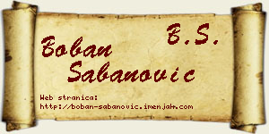 Boban Šabanović vizit kartica